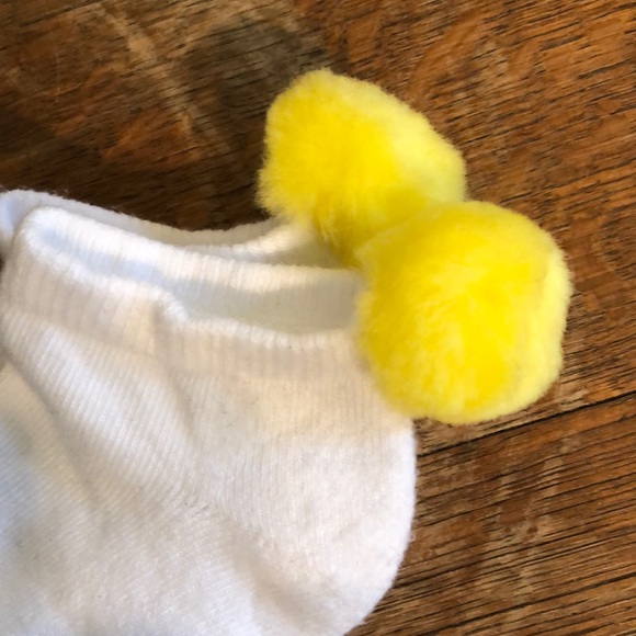 3 Pom Pom tennis socks - Yellow, green and white NWOT - Picture 2 of 3